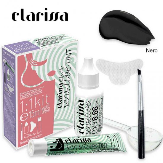 TINTA CIGLIA SOPRACCIGLIA KIT CLARISSA SENSITIVE NERO - Clicca l'immagine per chiudere