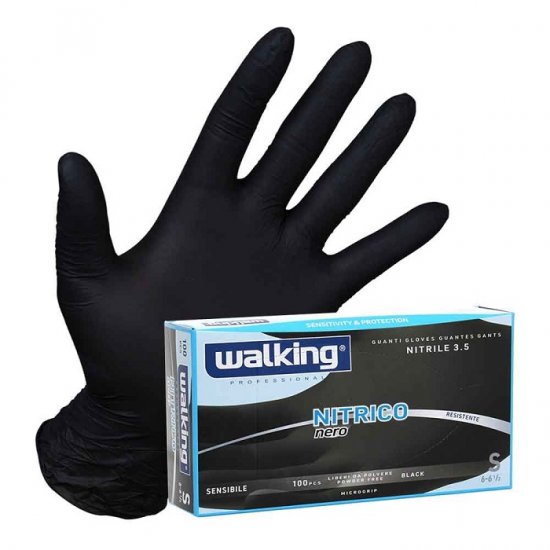 GUANTI NITRILE NERO 100 PZ WALKING - Clicca l'immagine per chiudere