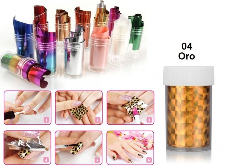 NAIL FOIL PELLICOLA DECORATIVA PER UNGHIE ORO 04 - Clicca l'immagine per chiudere