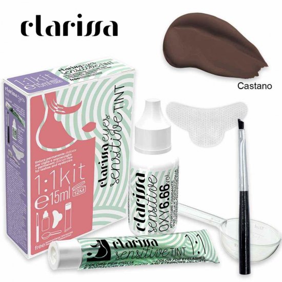 TINTA CIGLIA SOPRACCIGLIA KIT CLARISSA SENSITIVE CASTANO - Clicca l'immagine per chiudere