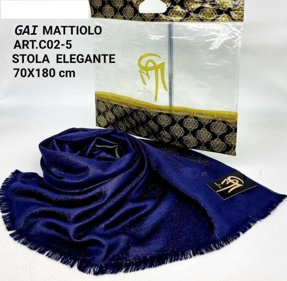 SCIARPA STOLA ELEGANTE DONNA GAI MATTIOLO BLU - Clicca l'immagine per chiudere