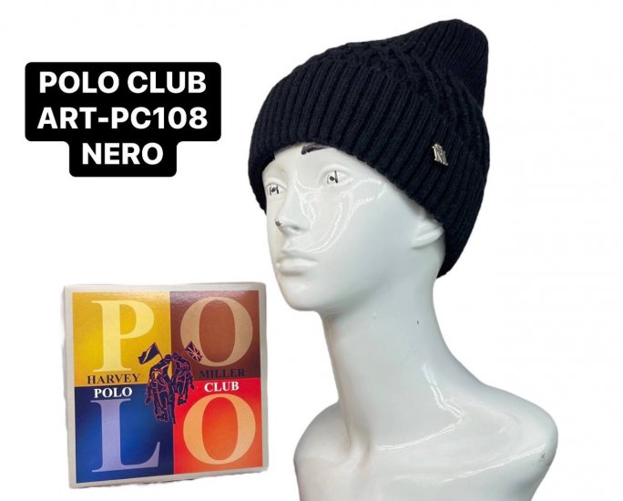 BERRETTO CAPPELLO DONNA POLO CLUB NERO - Clicca l'immagine per chiudere