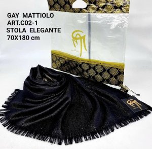 SCIARPA STOLA ELEGANTE DONNA GAI MATTIOLO NERO