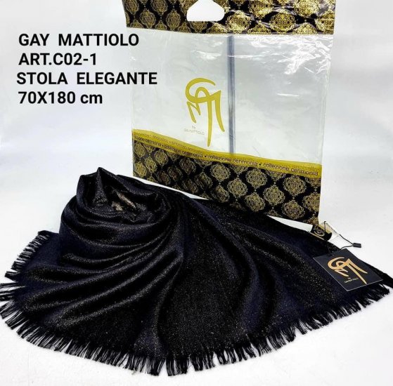 SCIARPA STOLA ELEGANTE DONNA GAI MATTIOLO NERO - Clicca l'immagine per chiudere