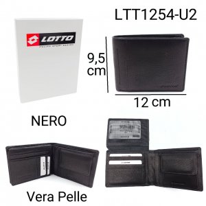 LOTTO PORTAFOGLIO PER UOMO VERA PELLE NERO