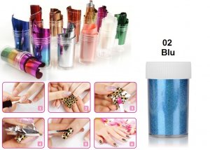 NAIL FOIL PELLICOLA DECORATIVA PER UNGHIE BLU 02